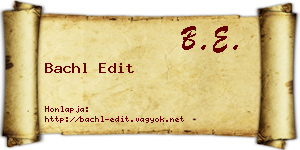 Bachl Edit névjegykártya